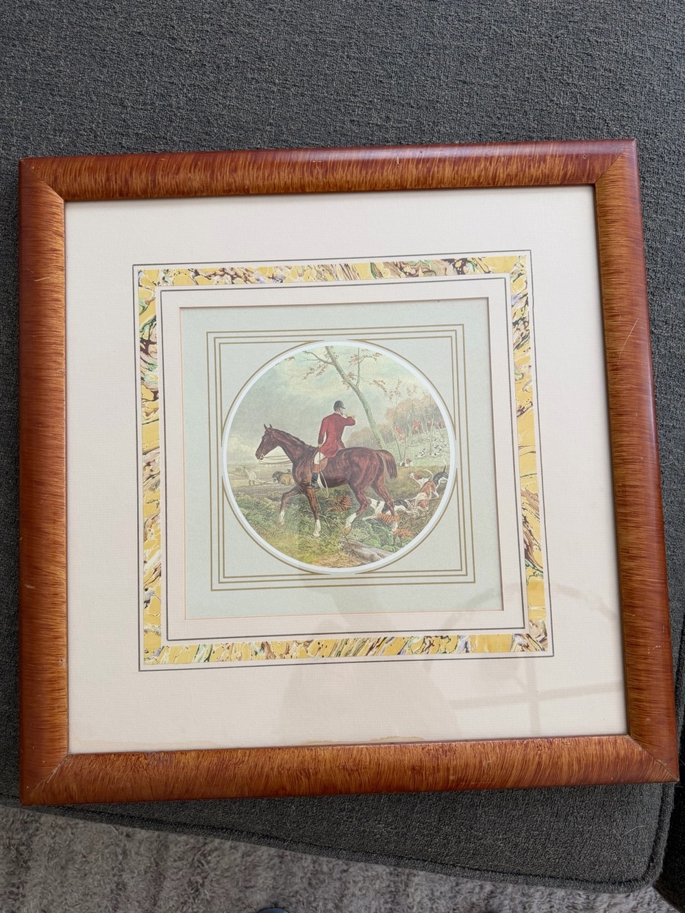 Vintage Equestrian Print “The Call” — W. J. Shayer Style